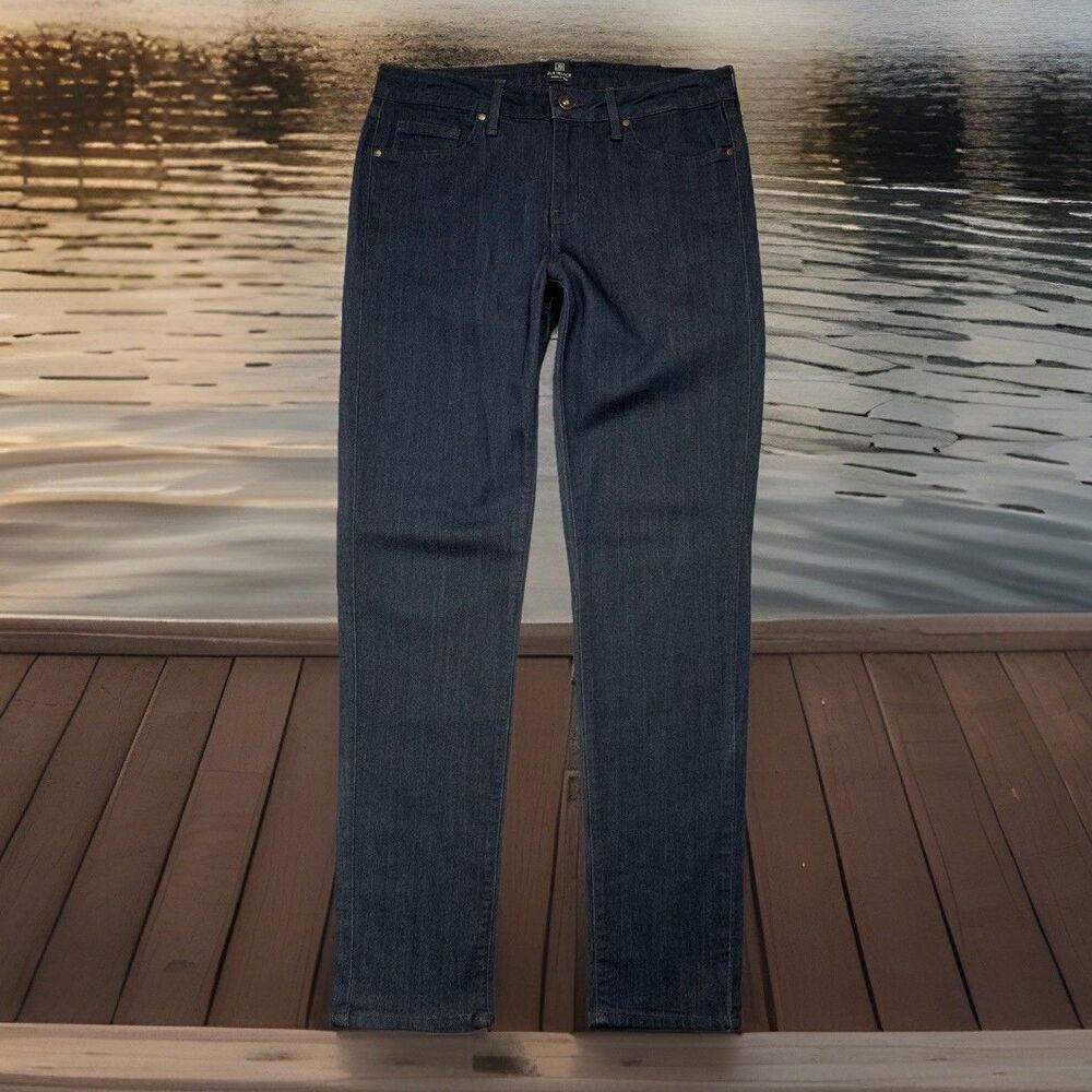 Just Black Skinny Jeans 29 (29x28.5) Ink Dark Wash Blue Mid Rise Stretch Womens